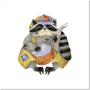 tin banjo raccoon Posters and Art